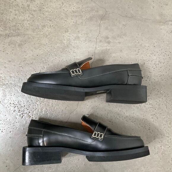 Ganni Embellished Moc Toe Loafers - Picture 10 of 12